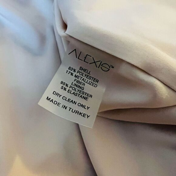 NWT Alexis Blouse Top Crop Blue Gold Cream Size M - Picture 9 of 11